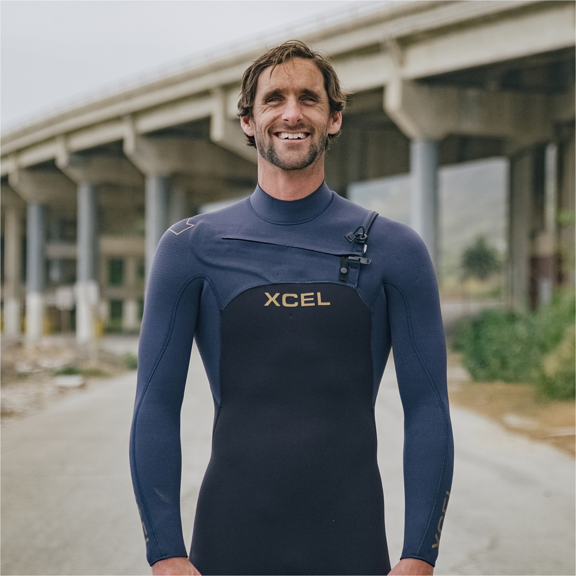 2025 Xcel Da Uomo Comp + 5/4mm Chest Zip Muta MN54CPC4BU - Black / Blue Nights